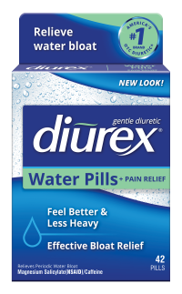 DIUREX Water Pills + Pain Relief - DIUREX Water Pills + Pain Relief help you get rid of periodic water weight plus relieve minor pain like cramps and headache, and fight related fatigue so you can start feeling better, faster.